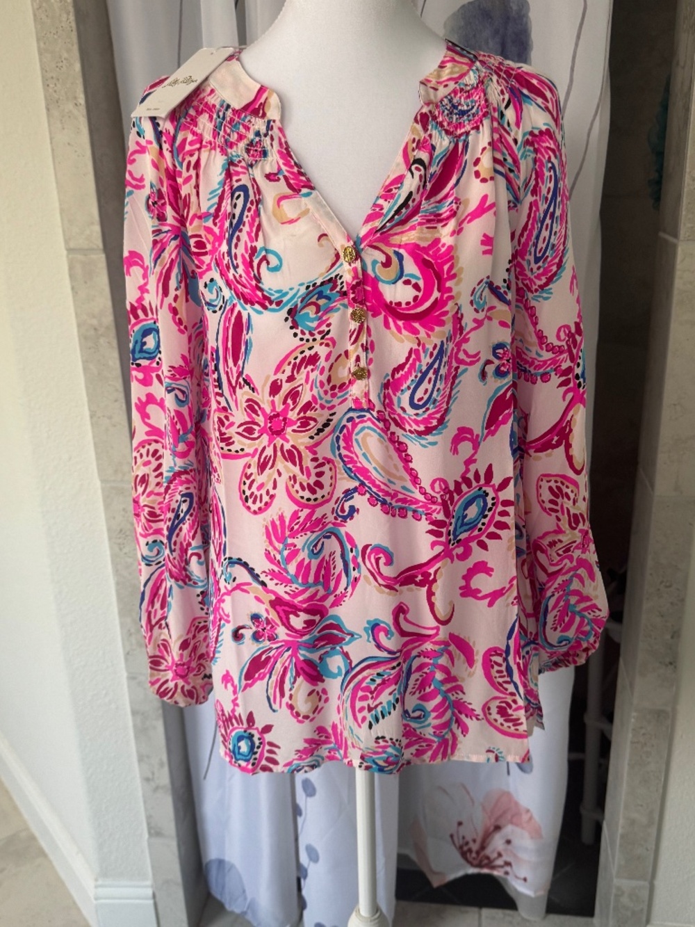 Lilly Pulitzer NWT Elsa top size small coconut fitting about